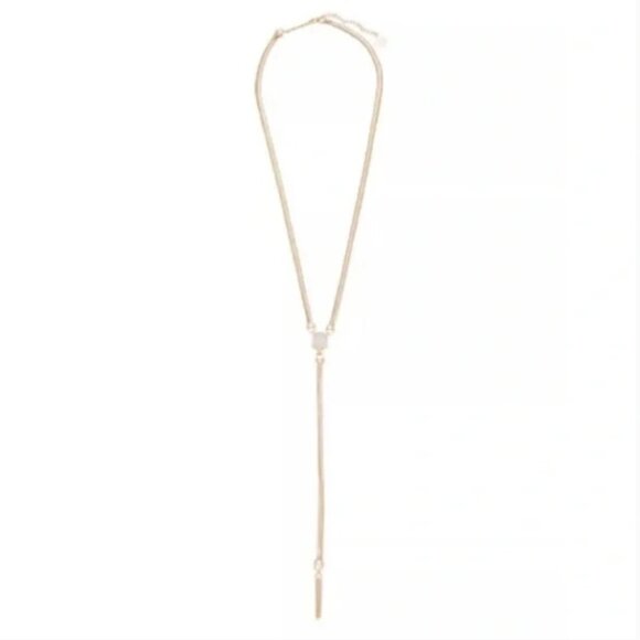 KENDRA SCOTT STARLA LONG Y NECKLACE IRIDESCENT DRUSY STONE - Picture 2 of 6